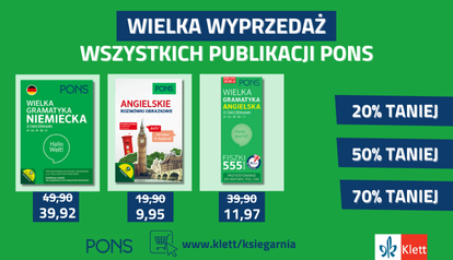 Wielka wyprzedaż publikacji PONS. Nawet do 70% taniej