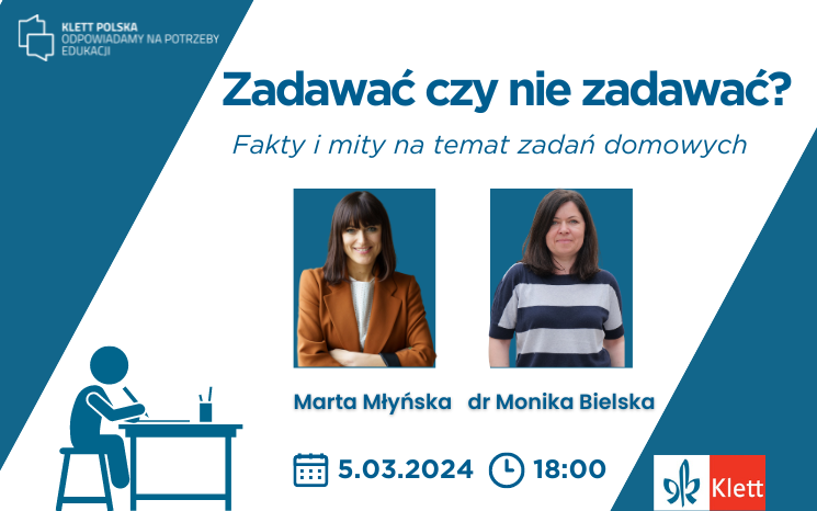O zasadności prac domowych z punktu widzenia uczennic, uczniów, nauczycielek i nauczycieli porozmawiamy podczas naszego webinarium z udziałem dr Moniki Bielskiej i Marty Młyńskiej.